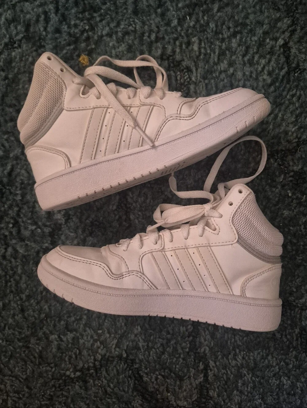Adidas Toddler White High Top Sneakers Lace Up Size 13K